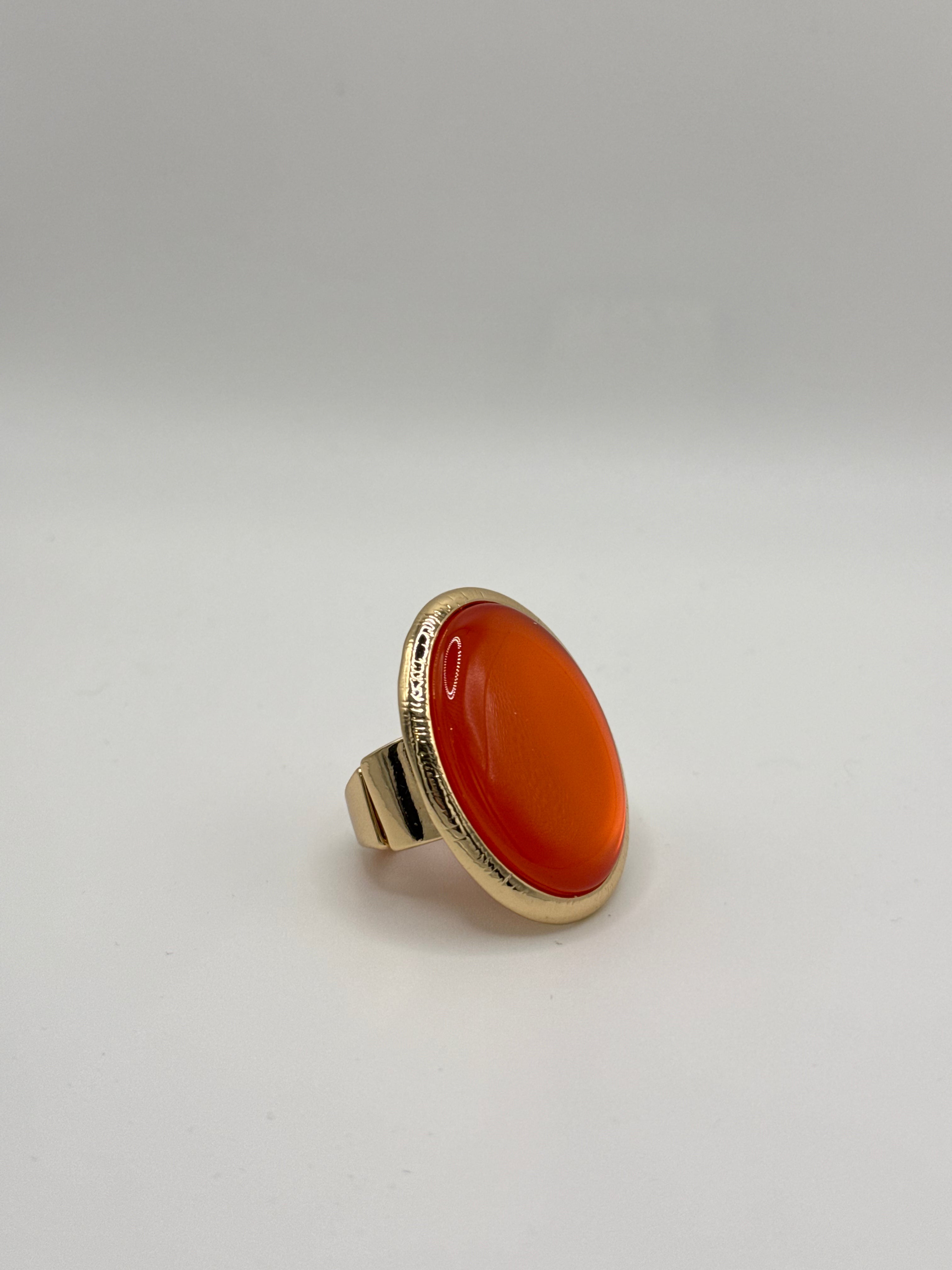 Anello Ovale Corallo