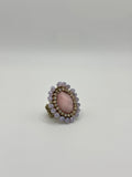 Anello Macramè Rosa Brillantini