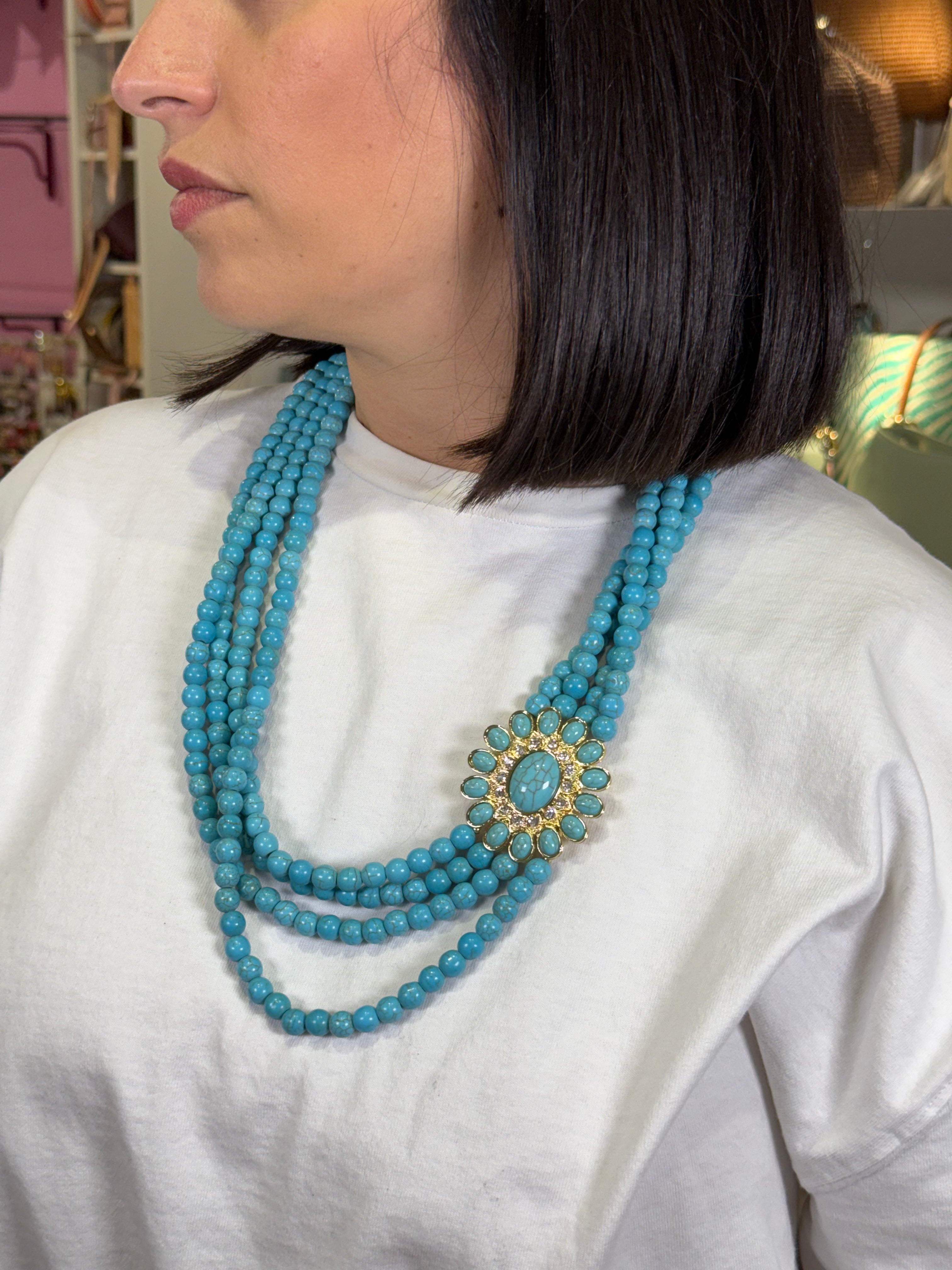 Collana Quattro Fili Turchese