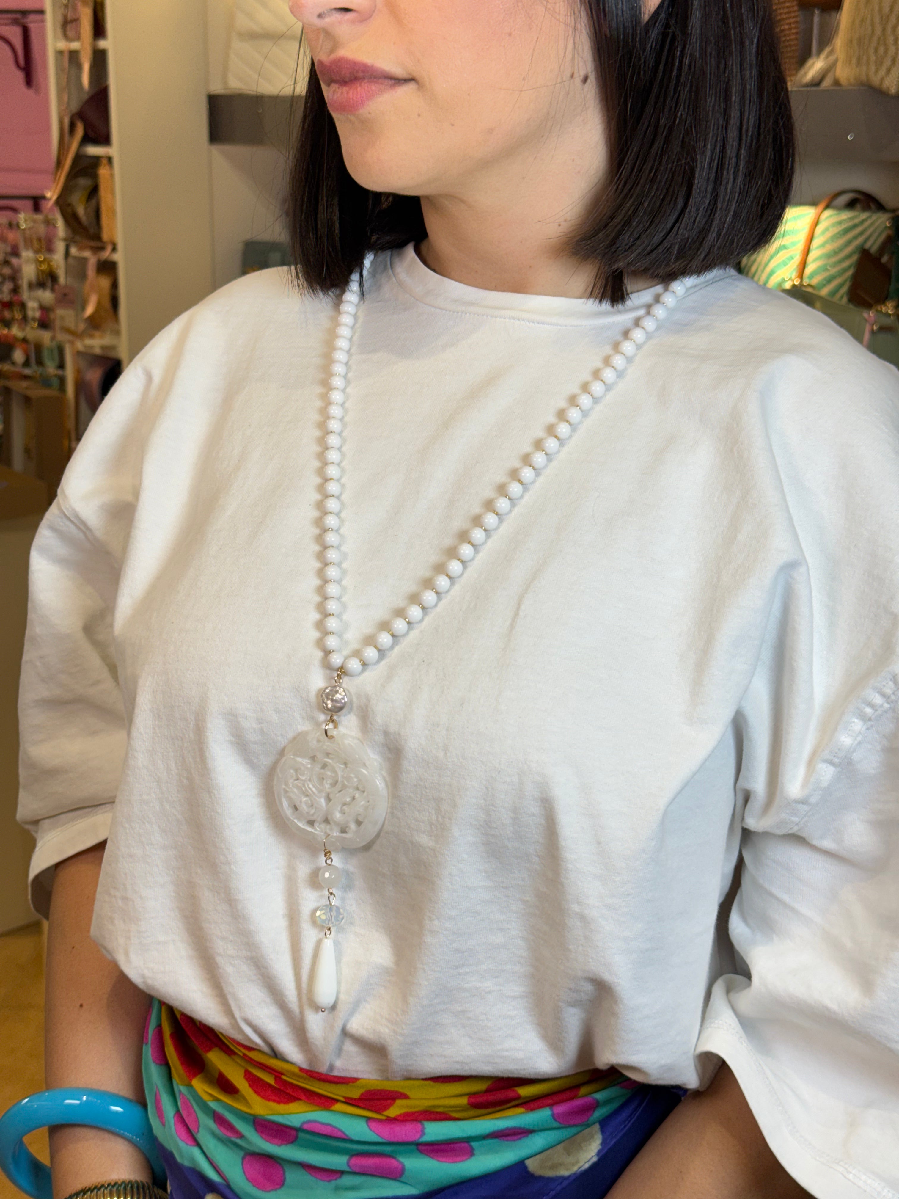 Collana Mandala Bianco