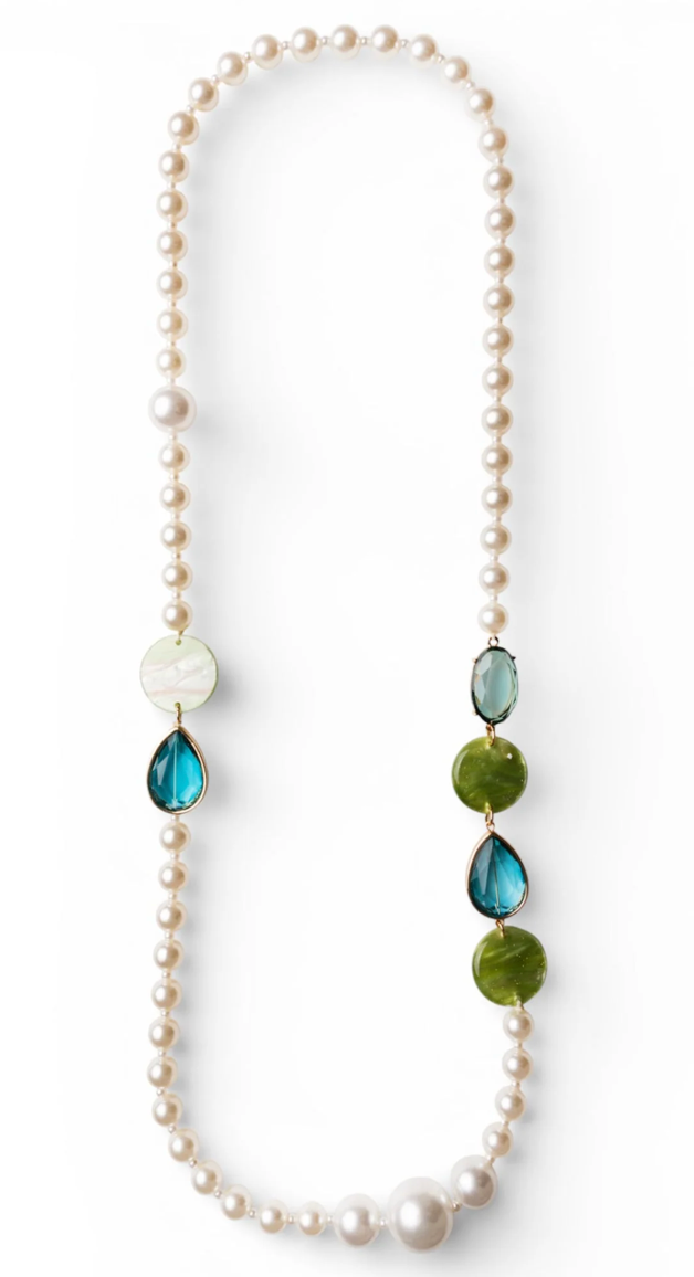Collana Perle Verde e Blu