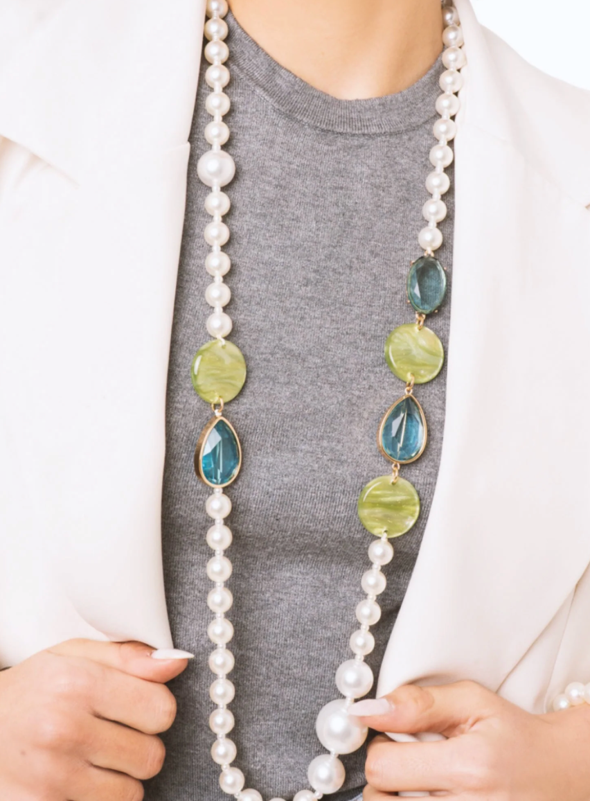 Collana Perle Verde e Blu