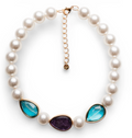 Collana Goccia Viola e Blu