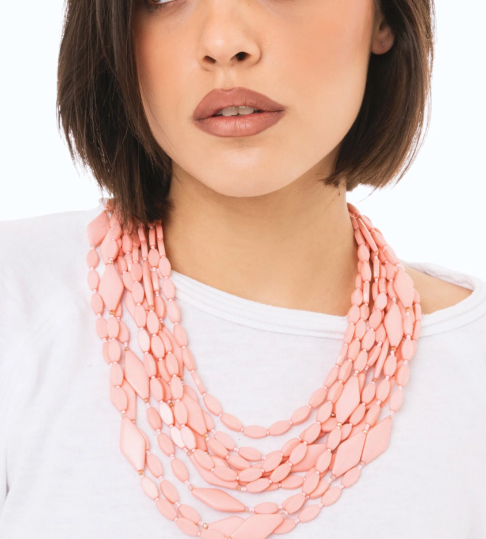 Collana Multifilo Rosa