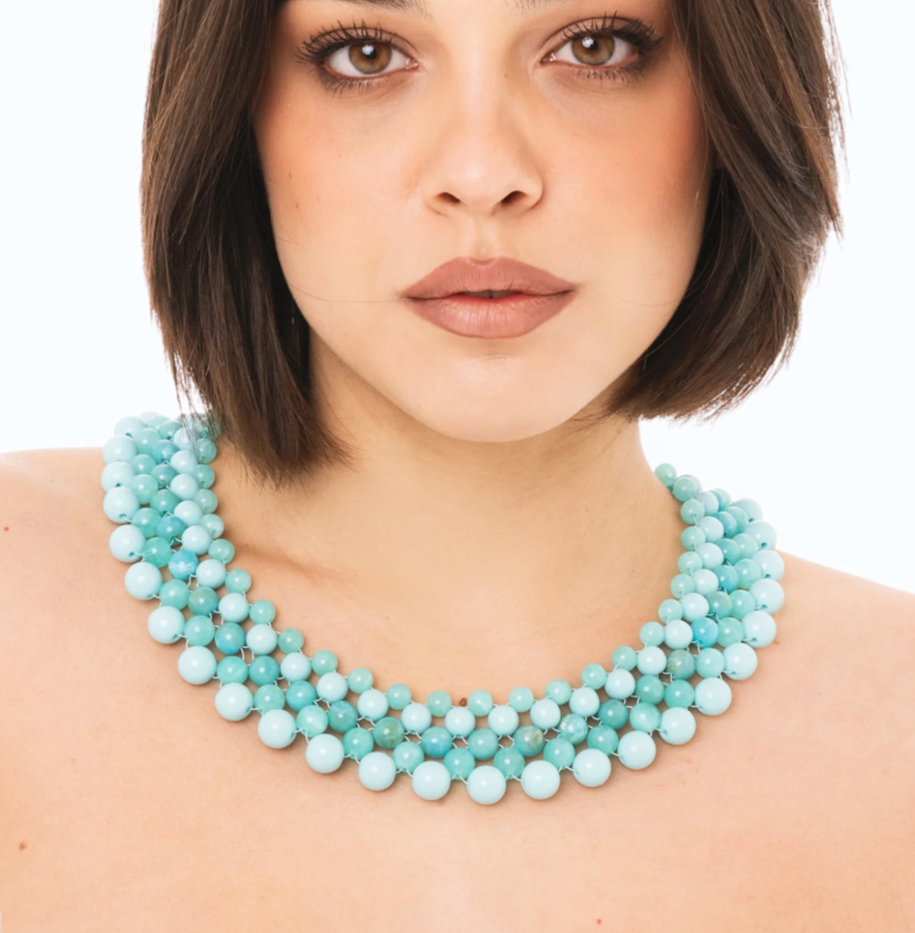 Collana Sfere Intrecciate Turchese