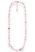 Collana Pietre e Vetro Rosa