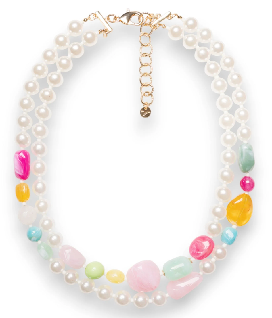 Collana Perle Multicolor Girocollo