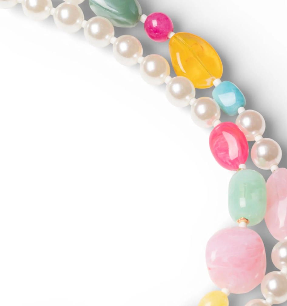 Collana Perle Multicolor Girocollo