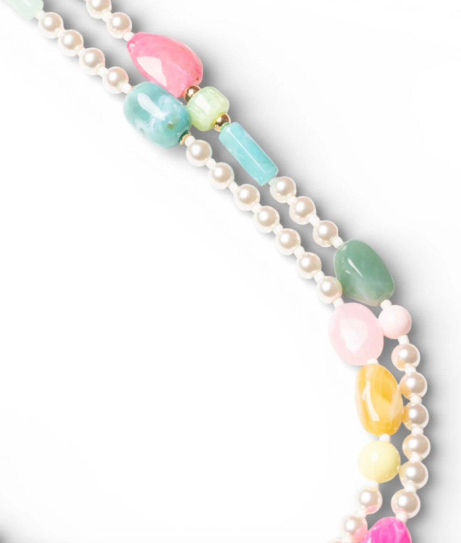 Collana Perle Multicolor Lunga