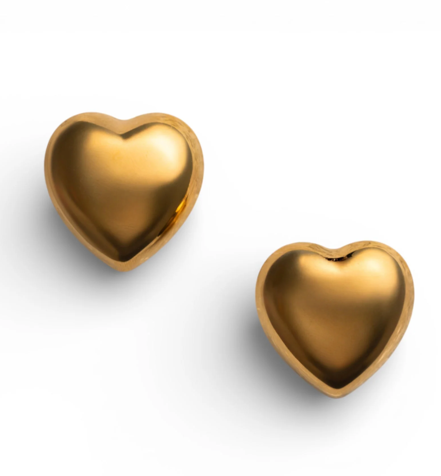 Orecchini Cuore Acciaio Lucido